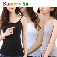 Camis Women Sexy Tank Tops Soft Solid Cotton Model Camisole Slim Comfortable Vest Top Cropped for Ladies Girls 3 Colors Hot Sale