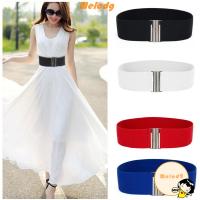 MELODG Hot Wide Belts Fashion Elastic Waistband Women Silver Newest Waist Stretch Buckle Corset WhiteBlueRed