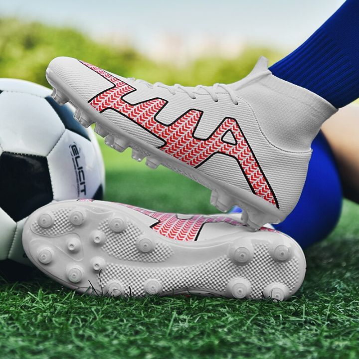 zhenzu-รองเท้าผ้าใบหุ้มข้อ34-47-รองเท้าฟุตบอลรองเท้าฟุตบอลรองเท้าฟุตบอลมีปุ่มน้ำหนักเบามากสำหรับเด็กผู้ชายสินค้าขายดีรองเท้าฟุตบอล