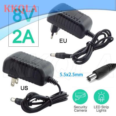 QKKQLA 8V 2A 2000ma Power Supply AC DC Adapter Converter Wall Charger 100-240V Led Transformer 8volt Switching Power Supplies