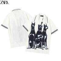 ♙﹊ เสื้อเชิ้ตแขนสั้นลําลอง คอปก ทรงหลวม พิมพ์ลาย ZARA Doberman แฟชั่นสตรีท สําหรับผู้ชาย และผู้หญิง