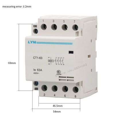 :{”》: 4P AC Contactor 63A บ้านคอนแทค24V 110V 220V 240V 400V ~ 4NO 4NC 2NO2NC ราง Din 50/60Hz 35Mm CT1-63