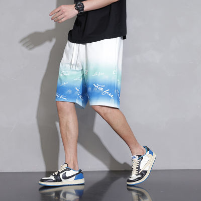 กางเกงขาสั้นผู้ชายแบบไล่ระดับสีสำหรับฤดูร้อนชุด MODE Korea บางกางเกงกีฬากางเกงขาสั้น2023ชุดชายหาด Feibi