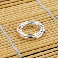 การค้าต่างประเทศที่เรียบง่ายแหวนห้าแหวนผู้หญิงชุบ S925 สีเงิน แหวนทองคำขาว hot
