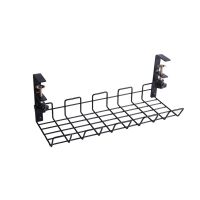 Under Table Cable Rack Carbon Steel Hotel Living Room Kitchen Wire Management Tray Cord Outlet Organizer Shelf Black