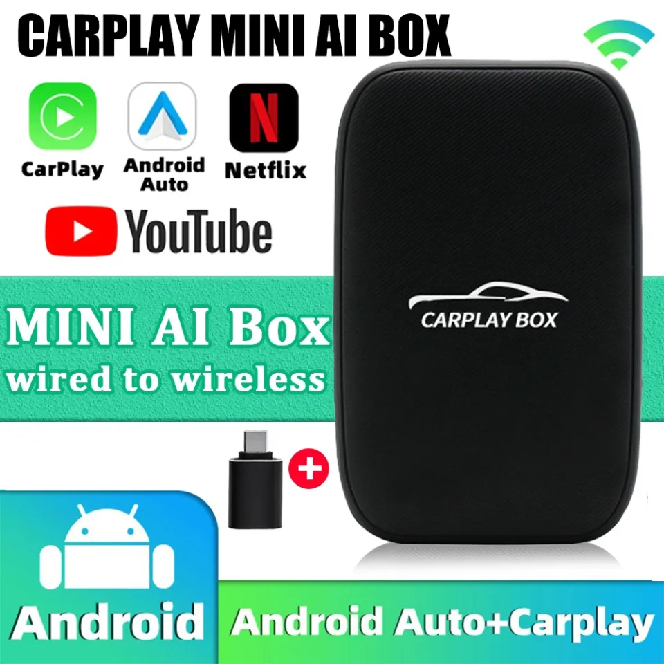 Carplay AI box Car Wireless Android Auto Adapter Converter 4 Cores CPU WIFI  TF 