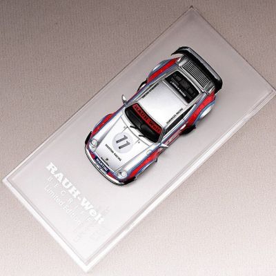 รถแข่งของเล่น Pors Rwb Martini Silver Diecast Supercar สำหรับเด็กหญิงเด็กชายพร้อมกล่องแสดงผล Cm โมเดล1/64