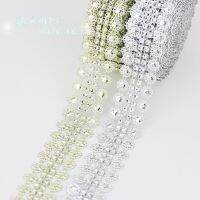 ดอกพลัมกลวงสีทองและสีเงินวัสดุทำด้วยมือพลาสติกแบบ DIY เจาะตาข่ายสองรู (5หลา/ล็อต)