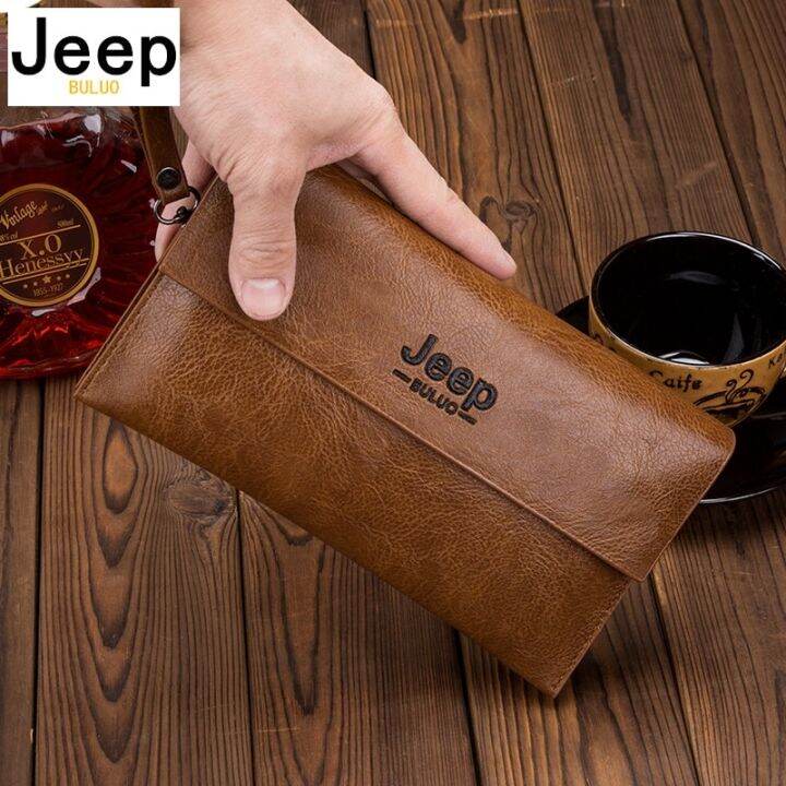 layor-wallet-jeep-buluo-ใหม่ผู้ชายกระเป๋าสตางค์ยาวสไตล์ที่มีคุณภาพสูงผู้ถือบัตรชายกระเป๋าซิปความจุขนาดใหญ่ยี่ห้อหนัง-pu-กระเป๋าคลัทช์