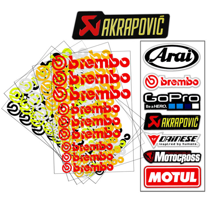 brembo-arai-รถจักรยานยนต์สติกเกอร์สะท้อนแสงกันน้ำรถจักรยานยนต์สติ๊กเกอร์ฮอนด้ายามาฮ่าคาวาซากิซูซูกิ-bmw-ktm-ducati-sym-ทั่วไปดัดแปลงแข่งสติ๊กเกอร์