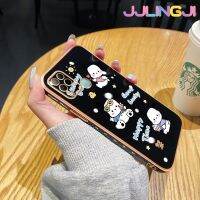 Jlingji เคสสำหรับ Infinix Hot 10S NFC Hot 10T เคสการ์ตูนโชคดี Pochacco เคสโทรศัพท์ขอบด้านข้างสี่เหลี่ยมนุ่มรูปแบบดั้งเดิมเคสป้องกันกล้องหลังเต็มรูปแบบ