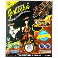 เฮนน่าเพ้นต์แบบโคน Golecha Henna Cones Super Black สีดำ สวยๆ ของแท (12 cones)