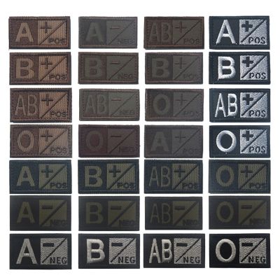 Embroidered Blood Type Patch Badge A+ B+ AB+knapsack Tactical Badge Patch Iron Patches for Clothing Embroidery Sewing Military Adhesives Tape