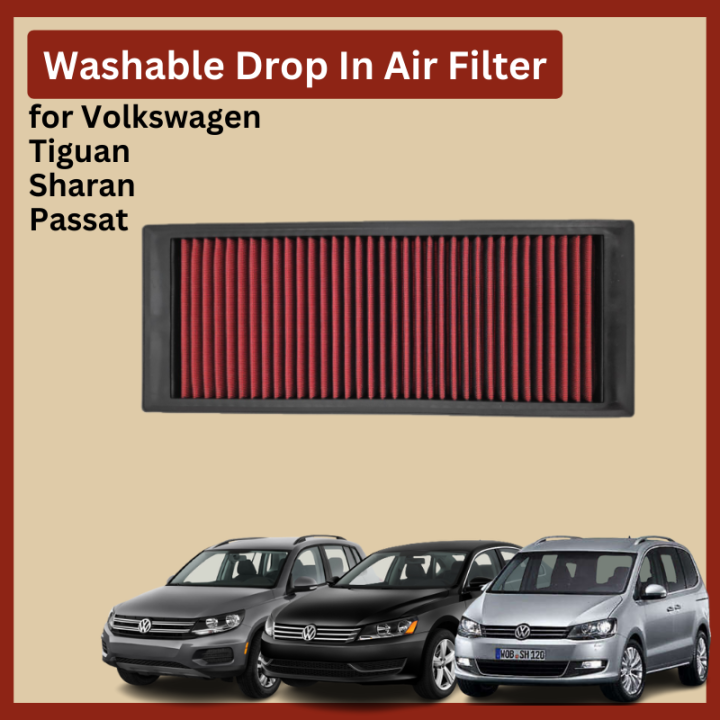 Volkswagen Passat , Golf 6, CC, Jetta, Tiguan Drop in washable Panel Air Filter Lazada