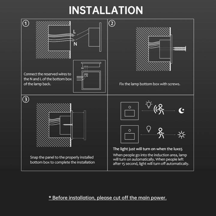 1ชิ้น-led-ปิดภาคเรียนผนังเชิงเทียนโคมไฟเซ็นเซอร์-pir-บันไดแสงขั้นตอนโคมไฟ-ac-180-240โวลต์4สีทางเดินเคลื่อนไหวเหนี่ยวนำโคมไฟติดผนังบันไดกรณีแสง