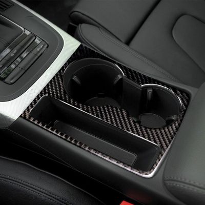 สติกเกอร์ติดรถ Audi A5 A4,สติกเกอร์คาร์บอนไฟเบอร์แต่งขอบของประดับที่ถือแก้ว B8 2009-2015อุปกรณ์เสริมชุดแต่งรถยนต์