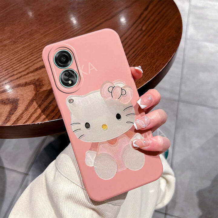 เคสโทรศัพท์เคสกระจกเงาน่ารัก-oppo-a18-a38-a78-4g-5g-nfc-ให้ความรู้สึกถึงผิวสัมผัส-oppoa78-4g-พร้อมที่วางโต๊ะเครื่องแป้งการ์ตูนเคสนิ่ม-oppoa38ป้องกันเลนส์กล้อง4g