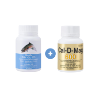 ชุดคู่อาหารเสริม แคลเซียม น้ำมันปลา กิฟฟารีน ( Cal-D-Mag 600 mg / Fish Oil 500 mg )