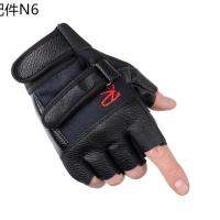 ♢ถุงมือมอเตอร์ไซค์ ถุงมือครึ่งนิ้ว ถุงมือหนัง กันกระแทก Tactical Gloves ฟรีไซส์สีดำ❥