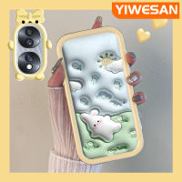 YIWESAN เคสเคสสำหรับ Honor 70 5G เคสลายการ์ตูนกระต่ายดอกไม้3D สีสันสดใสกันกระแทกแบบใสเลนส์กล้องถ่ายรูปแบบนิ่มมอนสเตอร์ตัวน้อยเคสมือถือฝาปิดป้องกันซิลิโคนแบบเรียบง่ายเคสความคิดสร้างสรรค์โปร่งใส