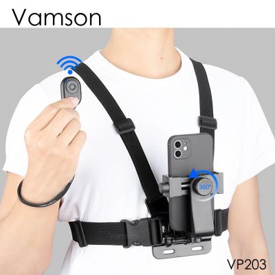 [2023ใหม่] Vamson สายรัดหน้าอก iPhone 13 Pro โทรศัพท์แบบหมุนได้เข็มขัดรัดตัวขายึดกล้องโกโปร Hero 10 9 8 7 6 Insta360 Dji อุปกรณ์เสริมกล้อง