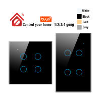 ZigBee Smart Home Wall Touch Switch,สวิตช์ไฟอัจฉริยะไร้สาย,2ทาง,การควบคุมแอพ,ทำงานร่วมกับ Home Aleax,US EU UK