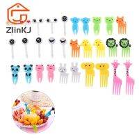 Animal Farm Dinosaur Mini Animal Fruit Fork Cartoon Children Snack Cake Dessert Pick Toothpick Lunches Party Decor 6/7/8/10pcs