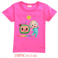 Cocomelon เสื้อยืดชายหญิงแขนสั้น Tshirt ฤดูร้อนสบายทุกการแข่งขันแฟชั่นอะนิเมะเสื้อยืด8632เด็กเสื้อผ้า