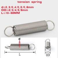 【LZ】 10Pcs Wire Dia 0.3mm 0.4mm  0.5mm 0.6mm  304 Stainless Steel Dual Hook Small Tension Spring Outer Dia 2mm to 6mm Length 10-60mm