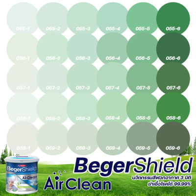 Beger Shield Air Clean เบเยอร์ชิลด์ แอร์คลีน สีเขียว สีทาภายใน เกรดสูง กึ่งเงา สีทาบ้าน สีน้ำ ไร้กลิ่น