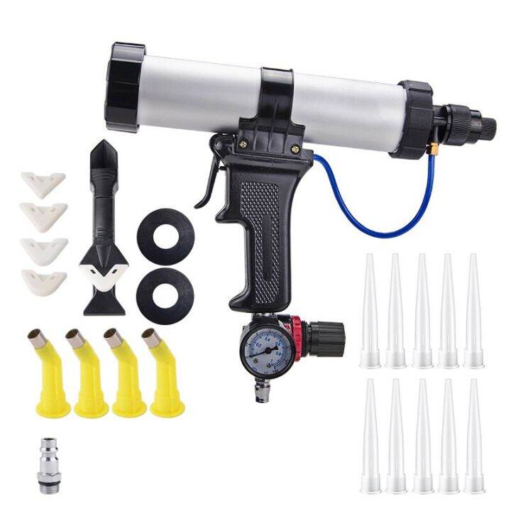 310Ml Adjustable Ruiyi Pneumatic Glass Glue Gun Air Rubber Gun Hard