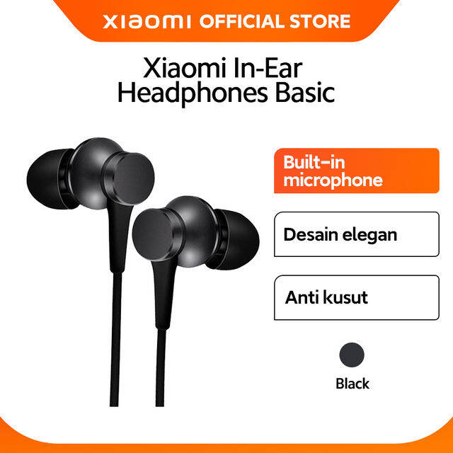 Official Xiaomi InEar Headphones Basic Desain Elegan dengan Mic Gen 3