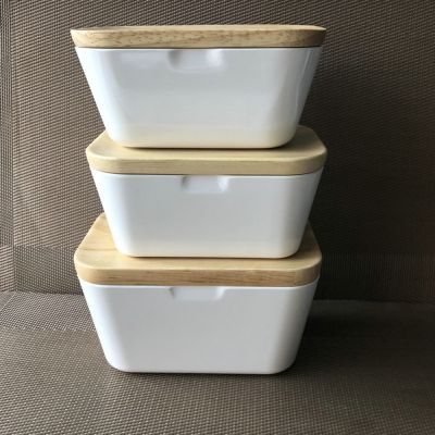 225/250/400g Butter Box Dish With Lid Holder Storage Container Wood Serving Box Hotel Kitchen Tools Dinnerware Tableware