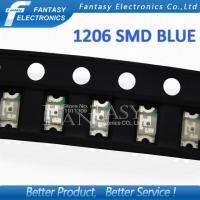 100 ชิ้นสีฟ้า 1206 SMD LED ระยะไกลแสง 3216