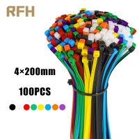 4×200mm 3×200mm Size 100Pcs/Bag Multicolor Black Slef-Locking Nylon Cable Tie Quickly Bundle Plastice Loop Wire Wrap-Yunjuek