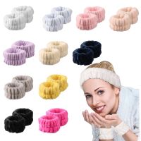 Coral Velvet Hair Band Solid Durable Headband New Elastic Cosmetic Washing Hair Ring Women Sports Yoga Sweat Absorbing Headband