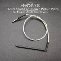 12Pcs Rod Piezo 4 String Ukulele Pickup Instrument Pickup พร้อมแจ็ค2.5เปิดหรือปิดผนึก