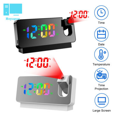 1เซ็ตหมุน180องศา Led ดิจิตอลฉายนาฬิกาปลุกปิดเสียงนาฬิกาอิเล็กทรอนิกส์เพดานโปรเจคเตอร์สำหรับ Nightstand