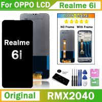 6.5 "ต้นฉบับสำหรับ OPPO Realme 6i จอแสดงผล LCD RMX2040พร้อมชุดดิจิไทเซอร์เทปกาวหน้าจอสัมผัสสำหรับอะไหล่เปลี่ยน LPL37133จอ LCD Realme6i