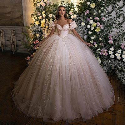 2023 Luxury Bohemian Princess Wedding Dresses Shiny Womens Sexy Sweetheart A-Line Tulle Bridal Gowns Robe De Mariée Vestidos