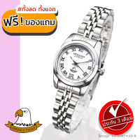 AMERICA EAGLE นาฬิกาข้อมือผู้หญิง สายสแตนเลส รุ่น AE8006L - Silver/White