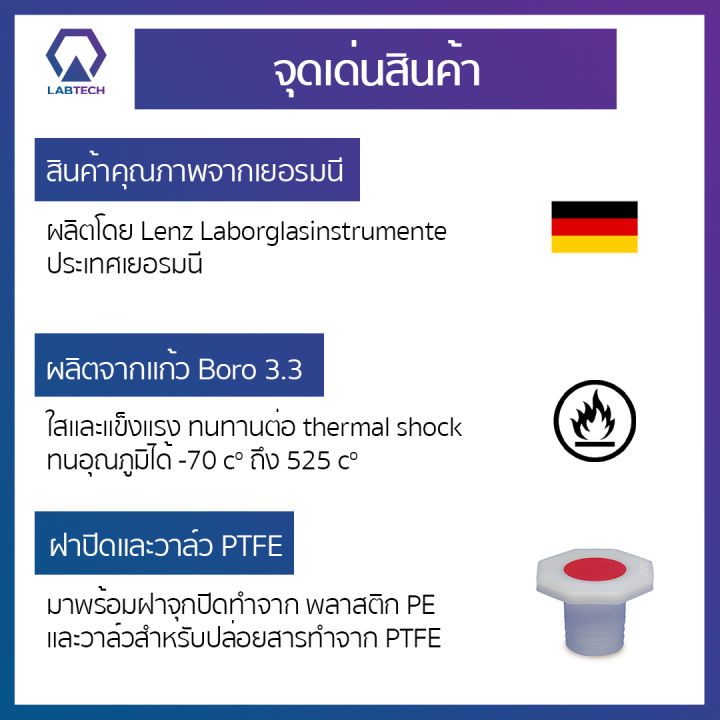 lenz-separatory-funnel-กรวยแยกสารแก้วพร้อมฝาก๊อก-ptfe-กรวยสกัดสาร-กรวยแก้ว-กรวยแยกสารเคมี