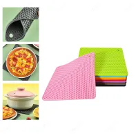 【YY】Square Honeycomb Non-slip Heat-Resistant Silicone Mats Bowl Pad Pot Holder Thicken Insulation Table Placemat Home Desktop Decor