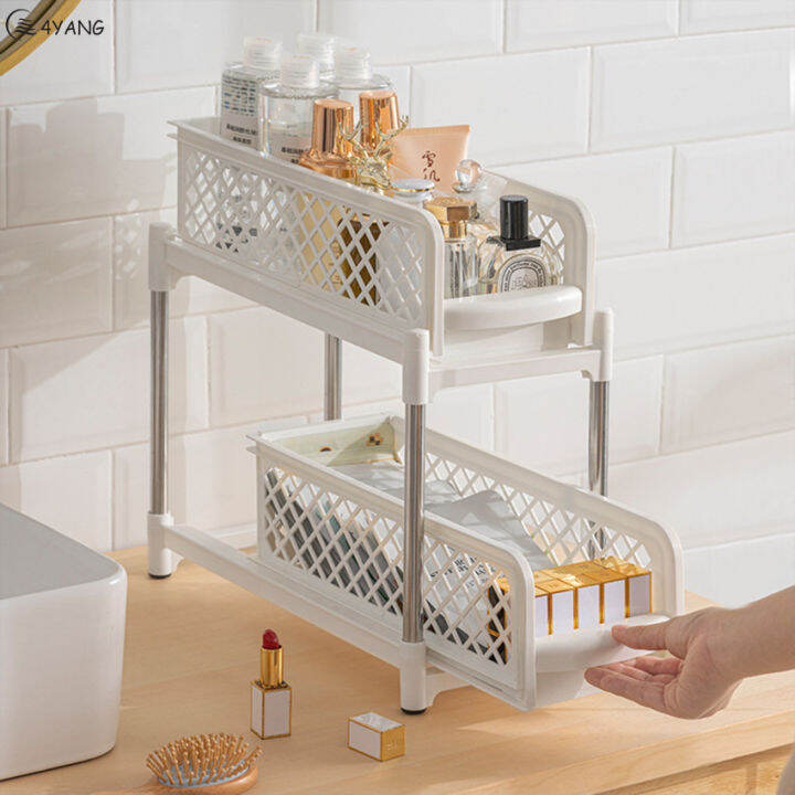 2-Tier Under Sink Organizer Kitchen Drawer Bathroom Storage Racks Multi ...