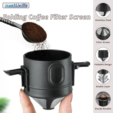 1pc Portable Foldable Coffee Filter Stainless Steel Reusable