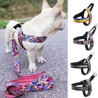 【jw】¤▧☎ Personalized Fabric Dog Leash Harness No-Pull Handle for Small Medium Dogs Training Walking vest harnes