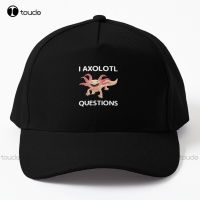 I Axolotl Questions Baseball Cap Red Caps Personalized Custom Unisex Adult Teen Youth Summer Baseball Cap Outdoor Cotton Cap Art