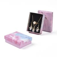 24pcs Pink Cardboard Jewelry Box Set Boxes Bracelet Earrings Ring Jewelry Organizer Storage Gift Box Display Packaging Container