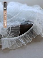 5CM Wide Elastic Pleated Mesh Tulle Lace for Fringed Trim DIY Party Wedding Dress Ruffle Cuffs Curtain Decor Sewing Accessories Exercise Bands