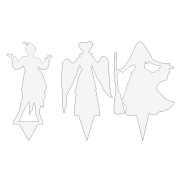 microgood 3Pcs Set Halloween Witch Silhouette Garden Decoration Metal